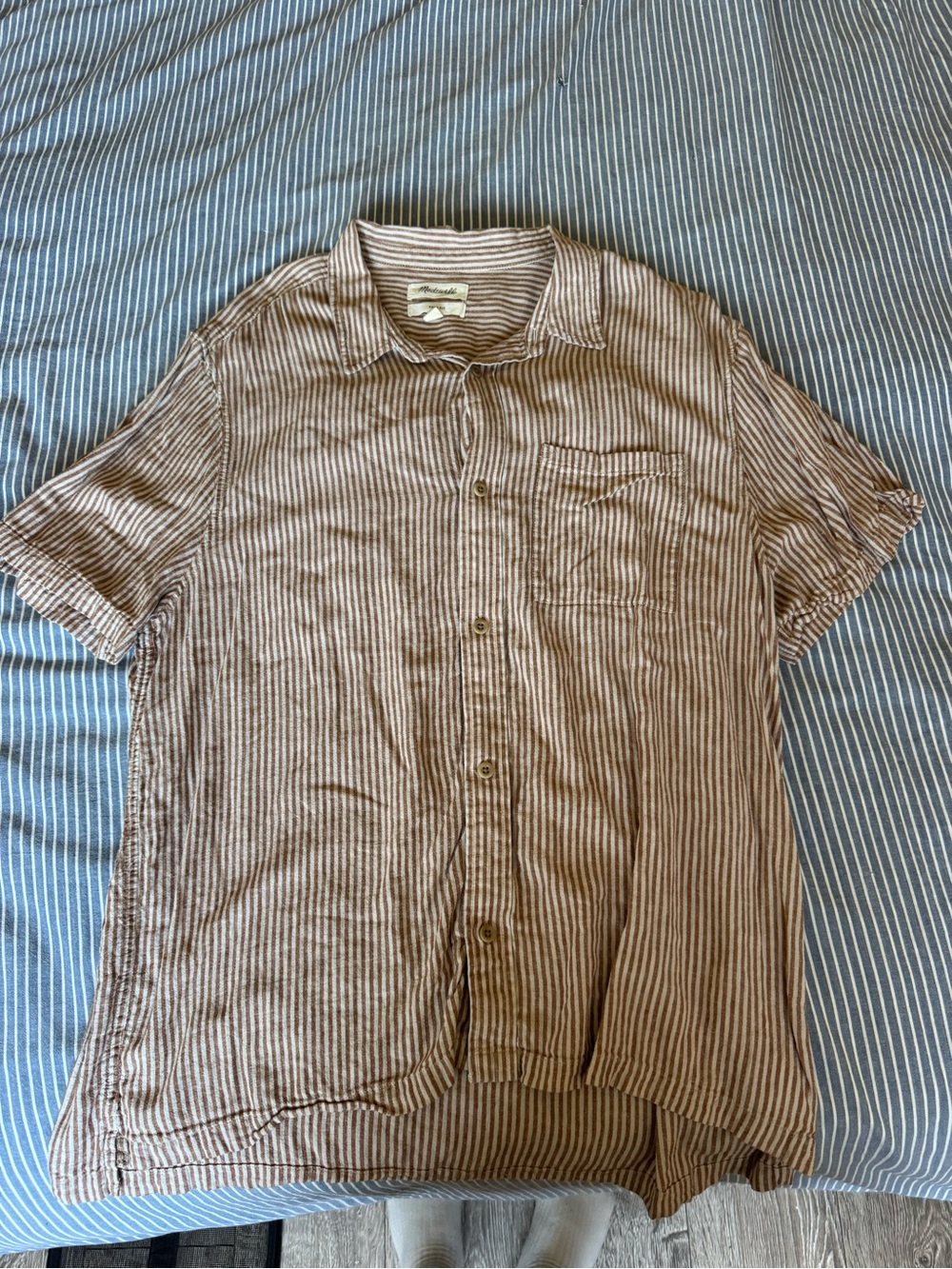 Madewell Stripe Short-Sleeve linen Shirt